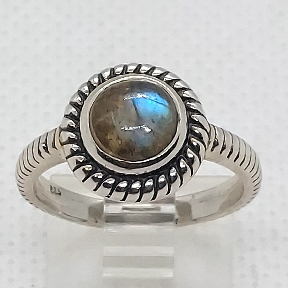 Labradorite Ring 925 Sterling Silver‎ size 7